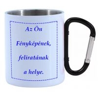 Karabineres duplafalú rozsdamentes bögre