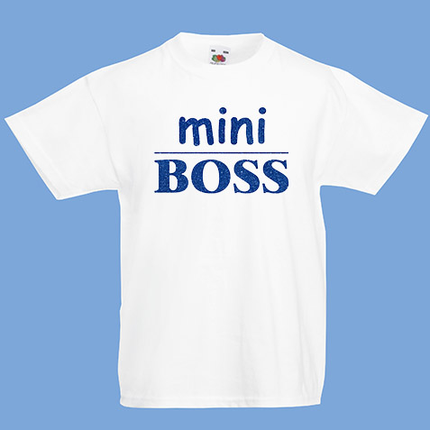 mini BOSS póló kék glitter