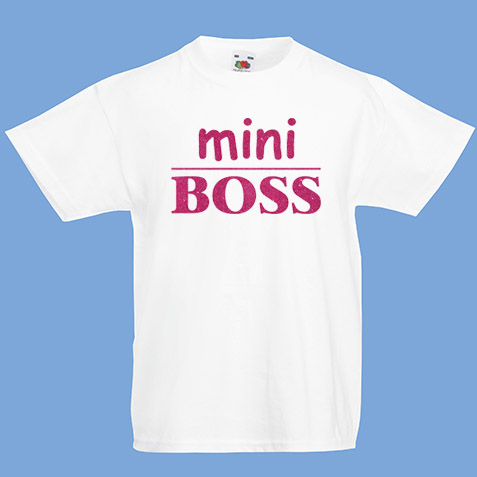 mini BOSS póló rózsaszín glitter