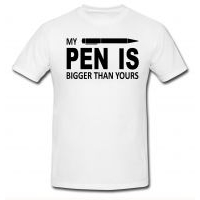 MY PEN IS fehér férfi póló