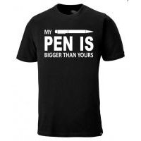 MY PEN IS fekete férfi póló