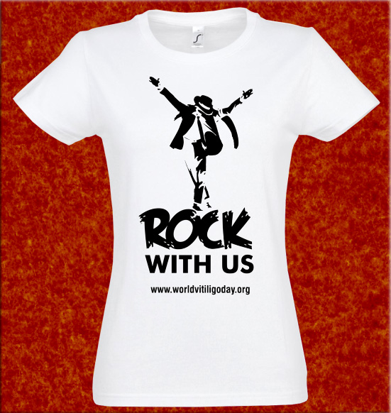 Rock With Us Vitiligo fehér női póló