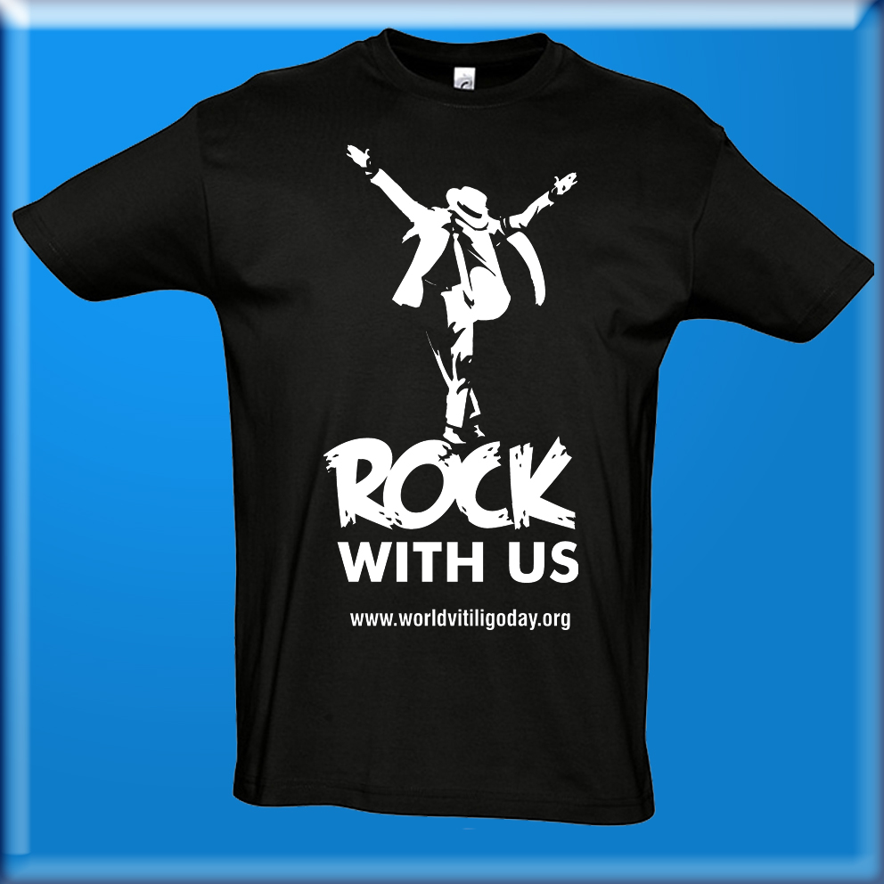 Rock With Us Vitiligo fekete férfi póló